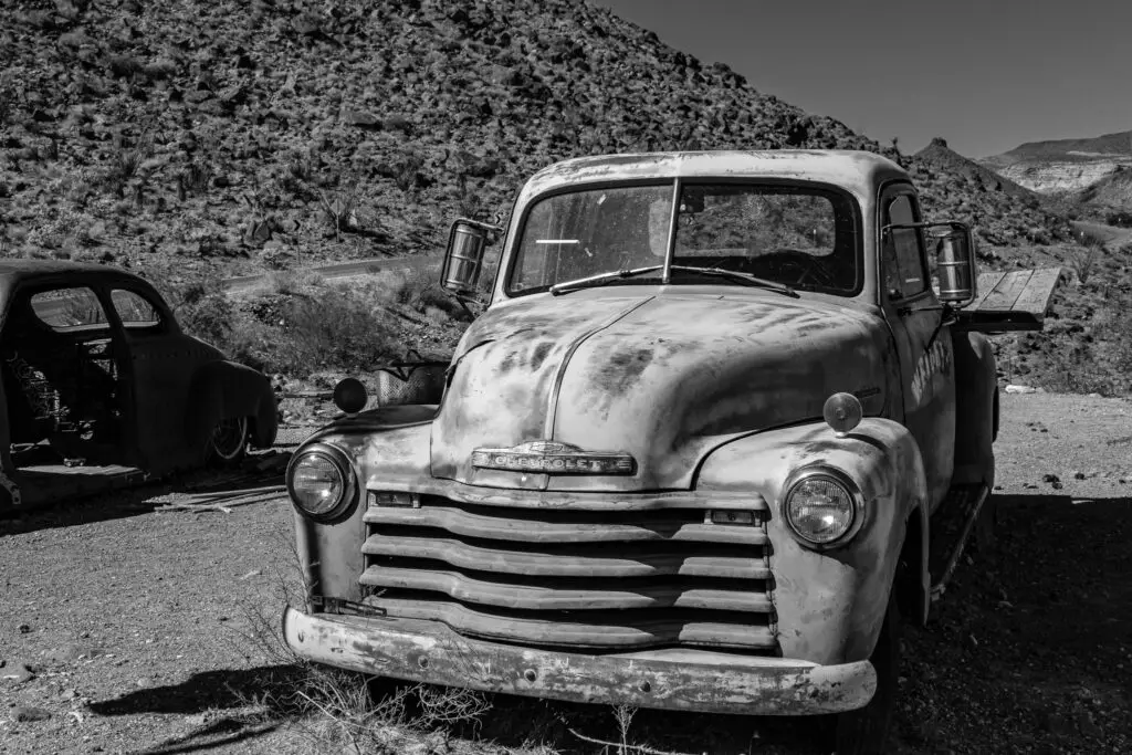 Early 1950s Chevrolet pickup truck at Cool Springs Station Route 66 Arizona